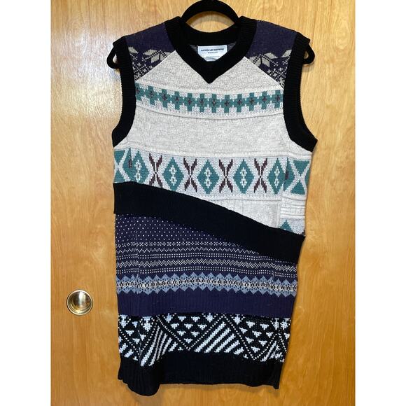 Marine Serre FW20 Regenerated Melange Knit Sweater Vest M